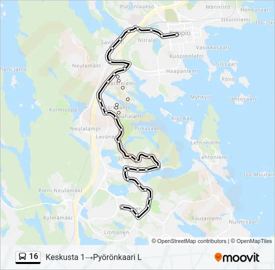 16 Bus Line Map