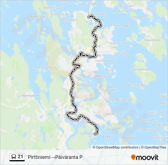21 Bus Line Map