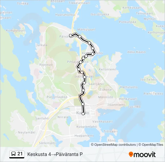 21 Bus Line Map