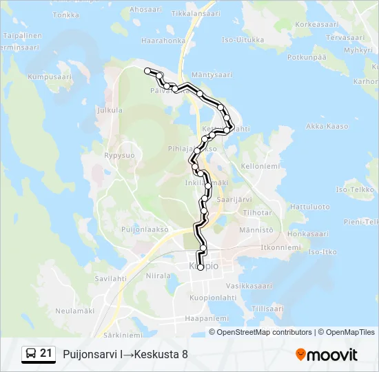 21 Bus Line Map
