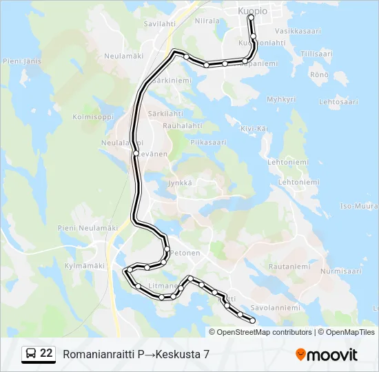 22 Bus Line Map