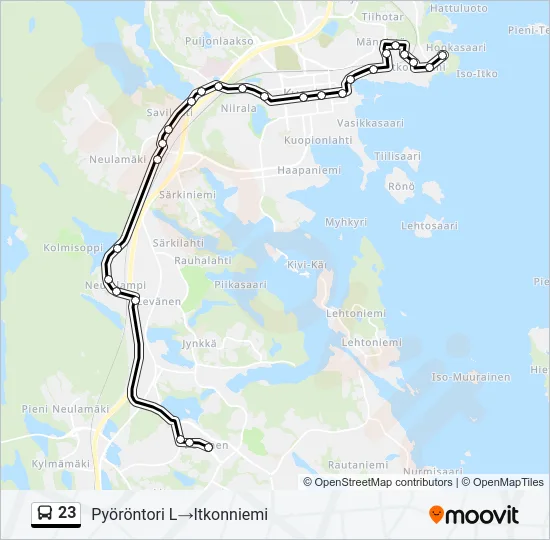 23 Bus Line Map