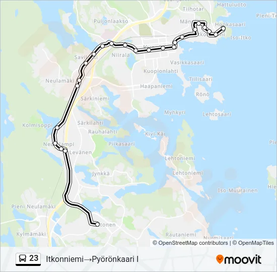23 Bus Line Map