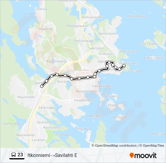 23 Bus Line Map