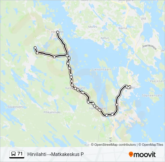 71 Bus Line Map