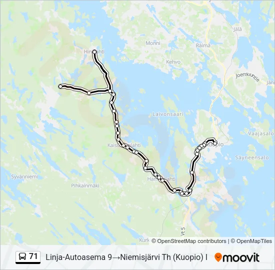 71 Bus Line Map