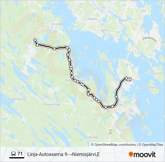 71 Bus Line Map