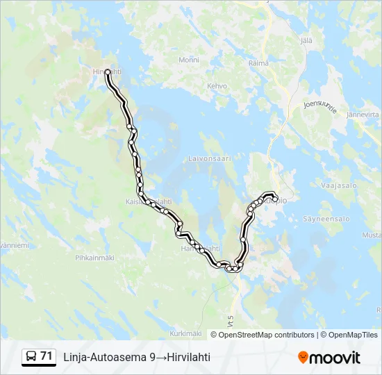 71 Bus Line Map