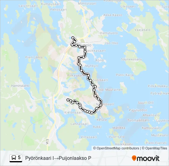 5 Bus Line Map