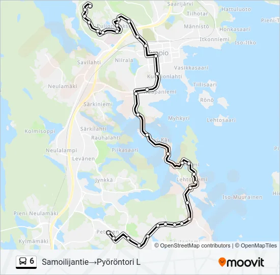 6 Bus Line Map