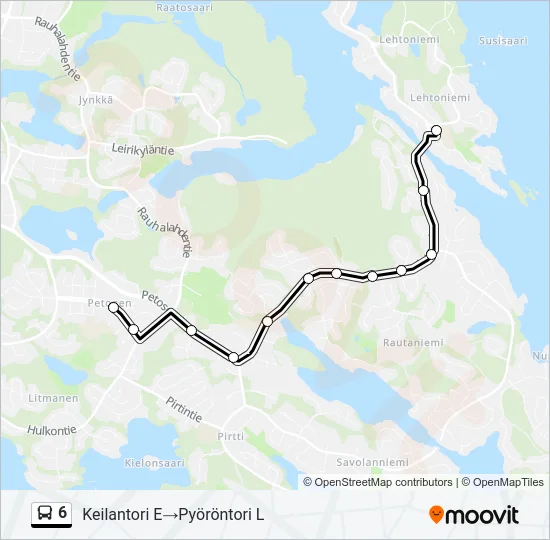 6 Bus Line Map