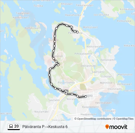 20 Bus Line Map