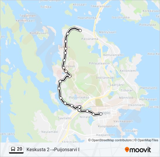 20 Bus Line Map