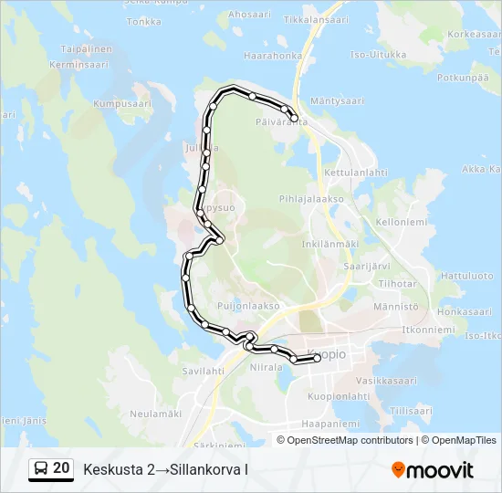 20 Bus Line Map