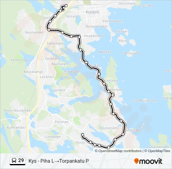 29 Bus Line Map
