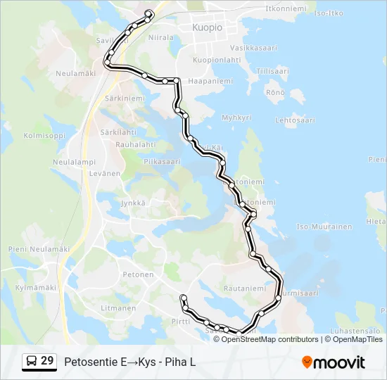29 Bus Line Map