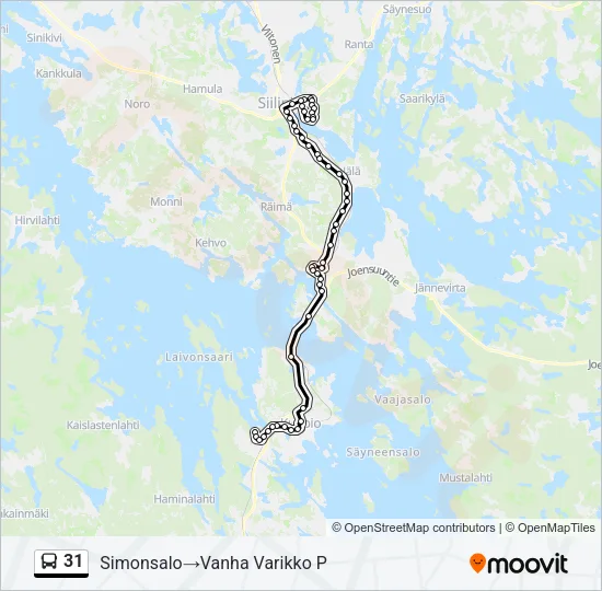 31 Bus Line Map