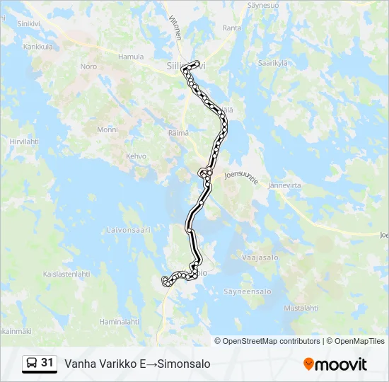 31 Bus Line Map