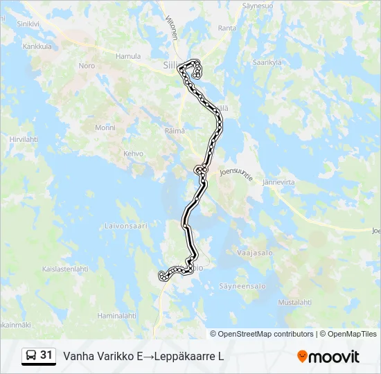 31 Bus Line Map