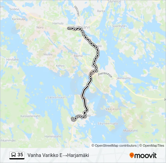 35 Bus Line Map