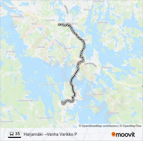 35 Bus Line Map