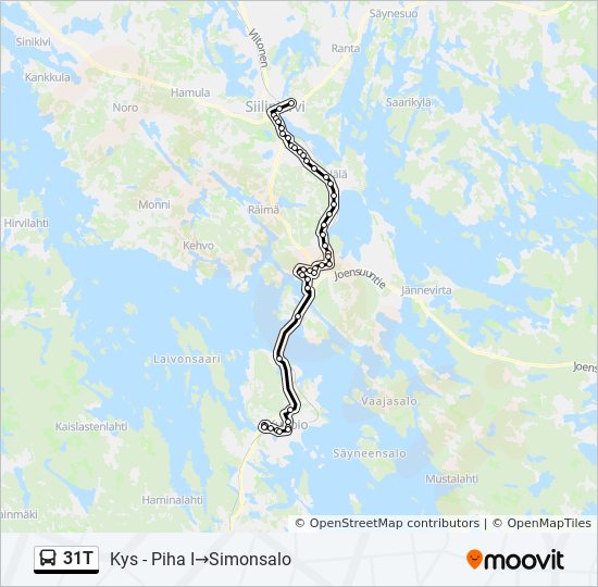 31T bussi -linjakartta