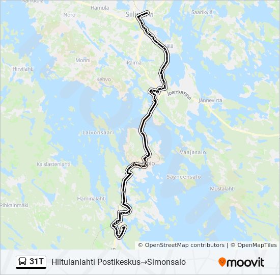 31T bussi -linjakartta