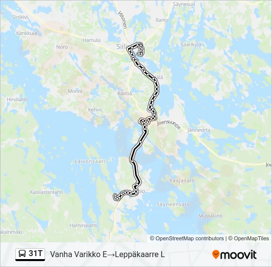 31T Bus Line Map