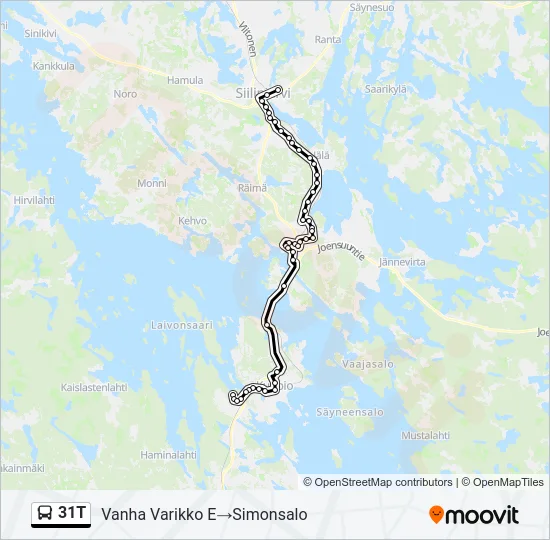 31T Bus Line Map