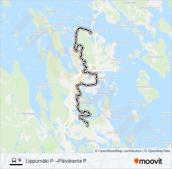9 Bus Line Map