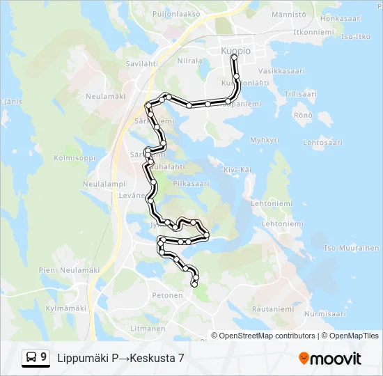 9 Bus Line Map
