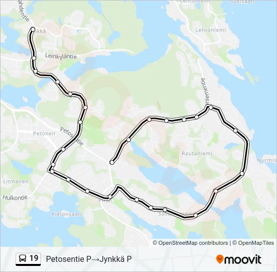 19 Bus Line Map
