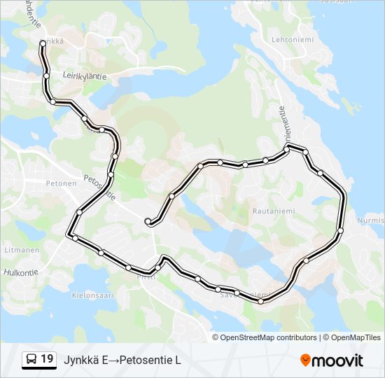 19 Bus Line Map