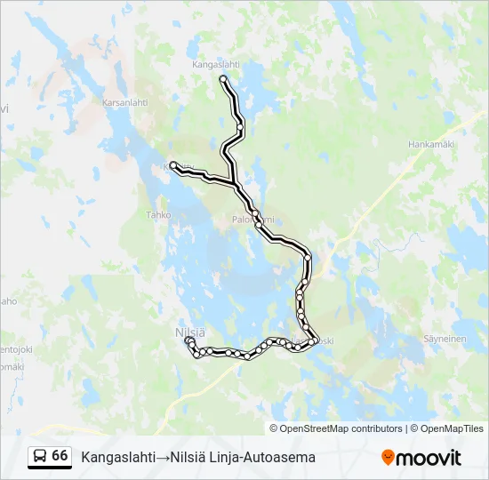 66 Bus Line Map