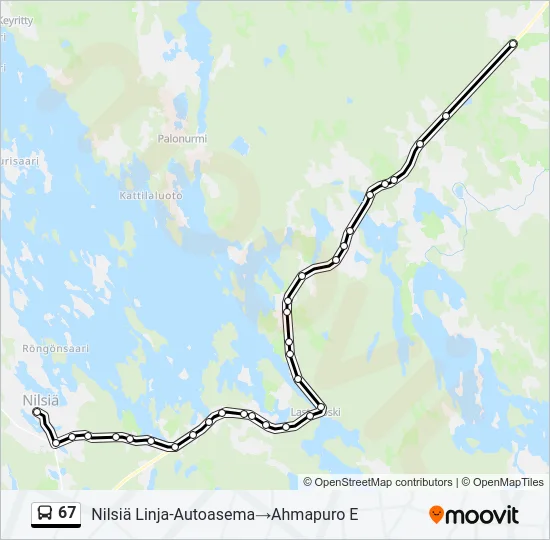 67 Bus Line Map