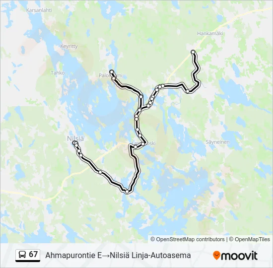 67 Bus Line Map