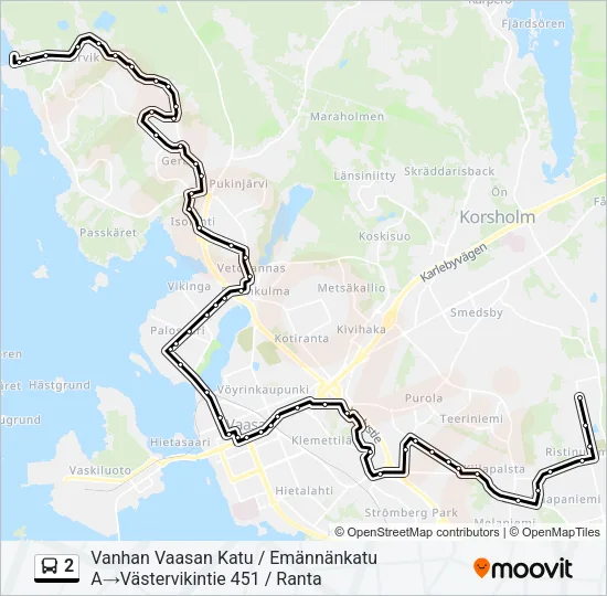 2 Bus Line Map