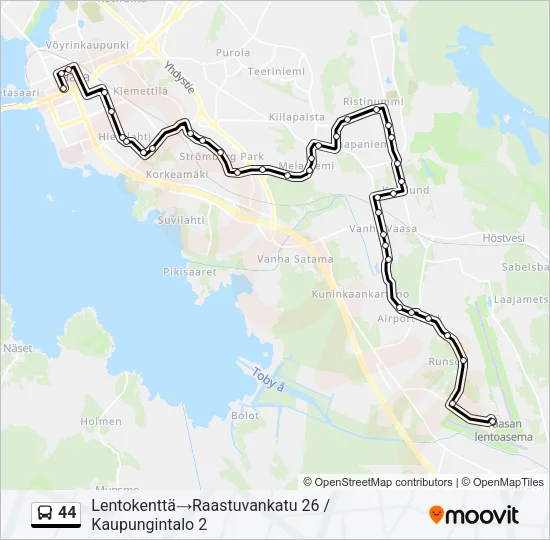 44 Bus Line Map