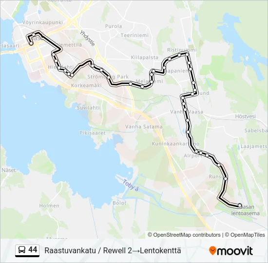44 Bus Line Map