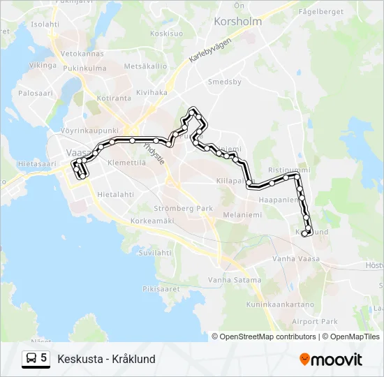 5 Bus Line Map