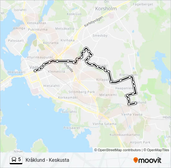 5 Bus Line Map
