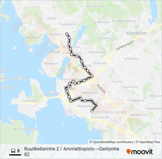 8 Bus Line Map
