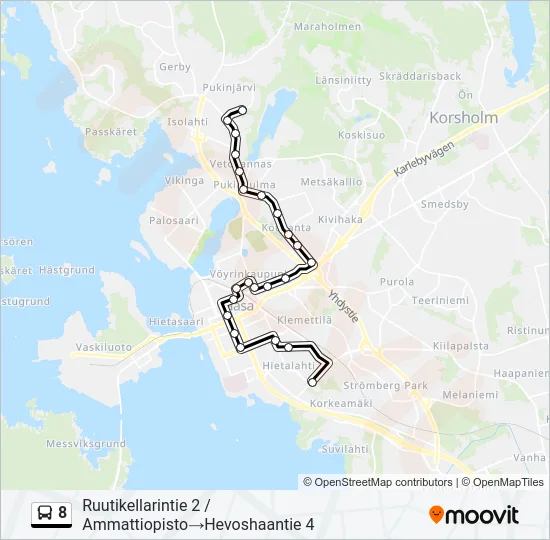 8 Bus Line Map