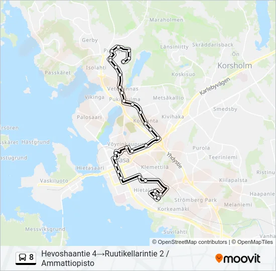 8 Bus Line Map