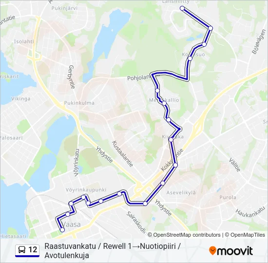 12 Bus Line Map