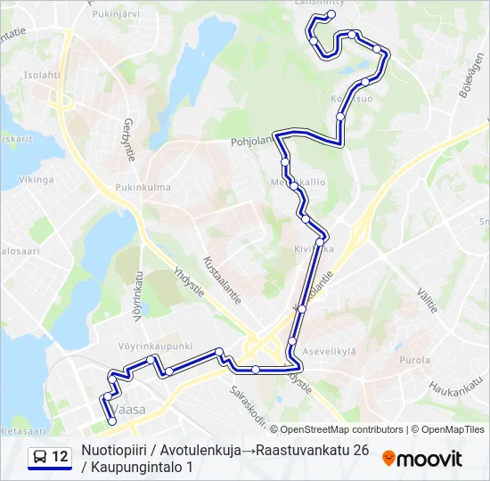 12 Bus Line Map
