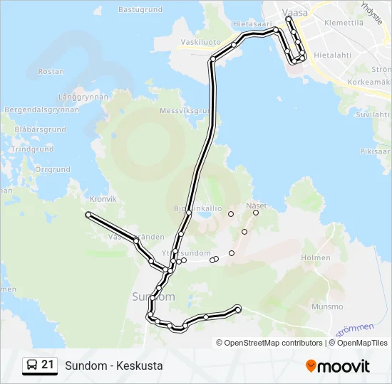21 Bus Line Map