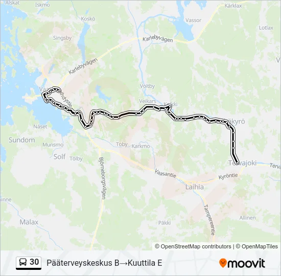 30 Bus Line Map