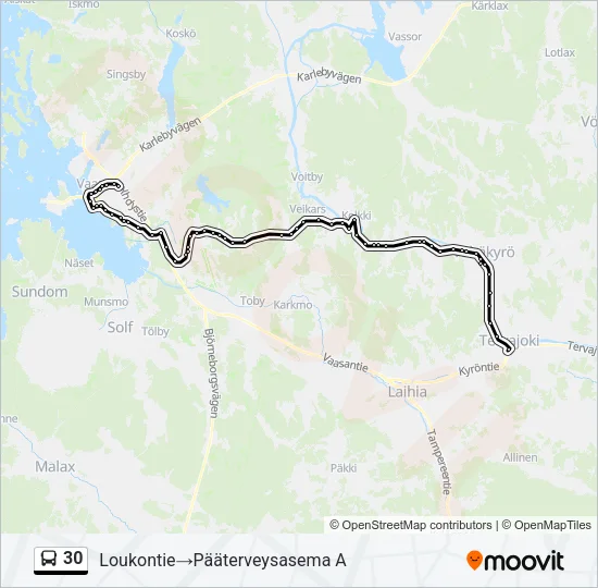 30 Bus Line Map