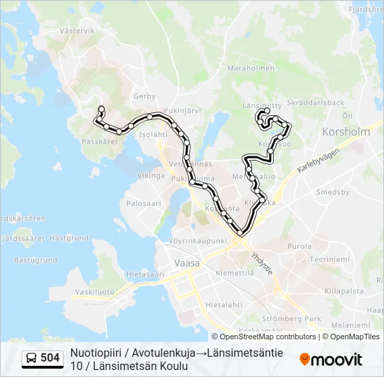 504 Bus Line Map